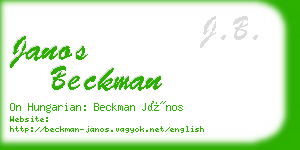 janos beckman business card